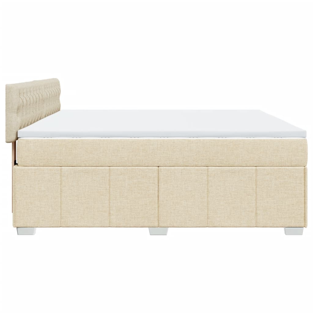 Pat continental cu saltea, crem, 180x200 cm, textil GartenMobel Dekor