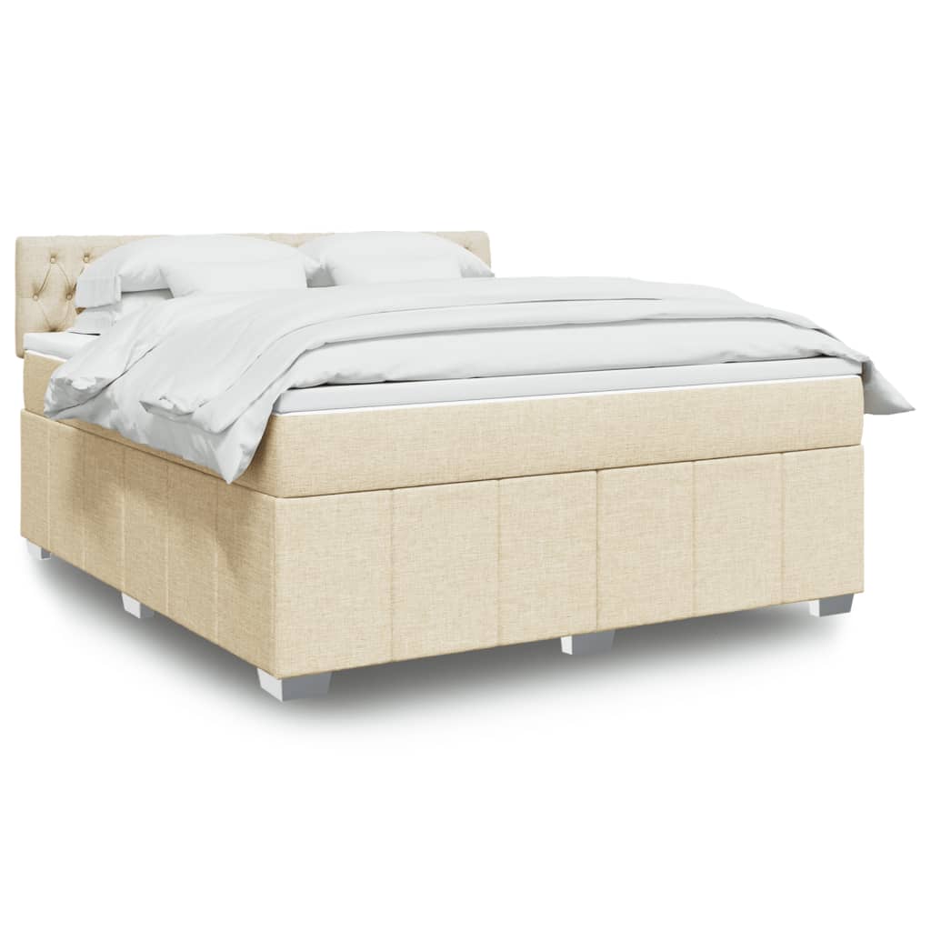 Pat continental cu saltea, crem, 180x200 cm, textil GartenMobel Dekor
