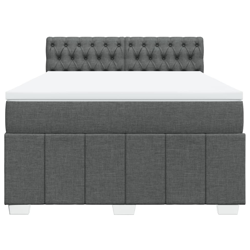 Pat continental cu saltea, gri închis, 160x200 cm, țesătură GartenMobel Dekor