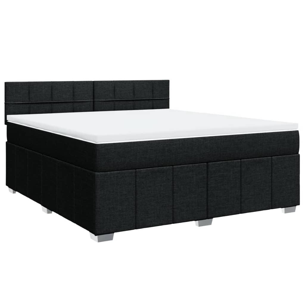 Pat box spring cu saltea, negru, 180x200 cm, catifea GartenMobel Dekor