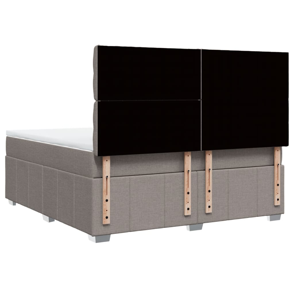 Pat continental cu saltea, gri taupe, 180x200 cm, textil GartenMobel Dekor