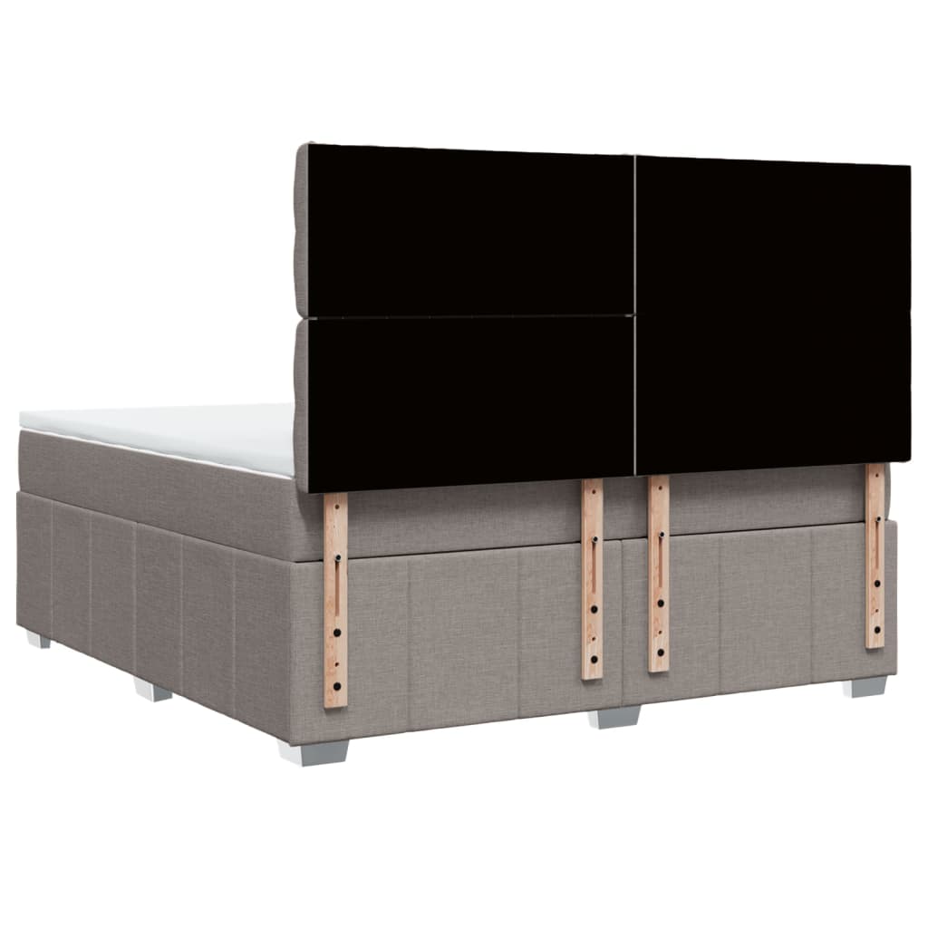 Pat continental cu saltea, gri taupe, 180x200 cm, textil GartenMobel Dekor