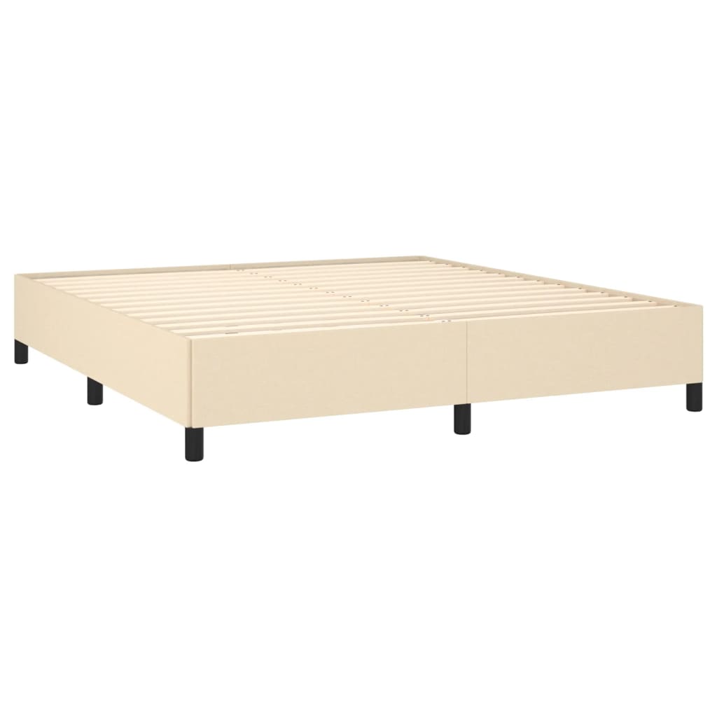 Pat continental cu saltea, crem, 180x200 cm, textil GartenMobel Dekor
