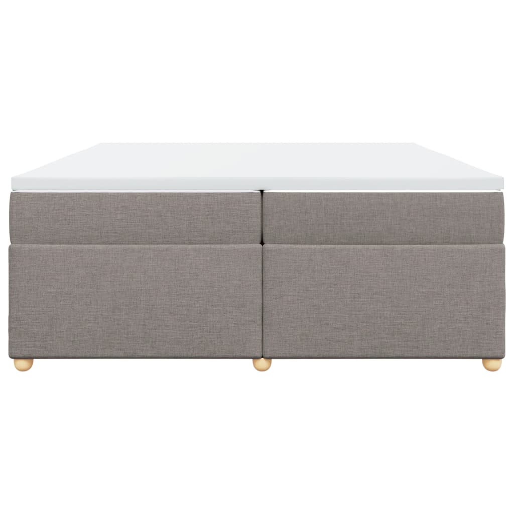 Pat box spring cu saltea, gri taupe, 200x200 cm, textil GartenMobel Dekor