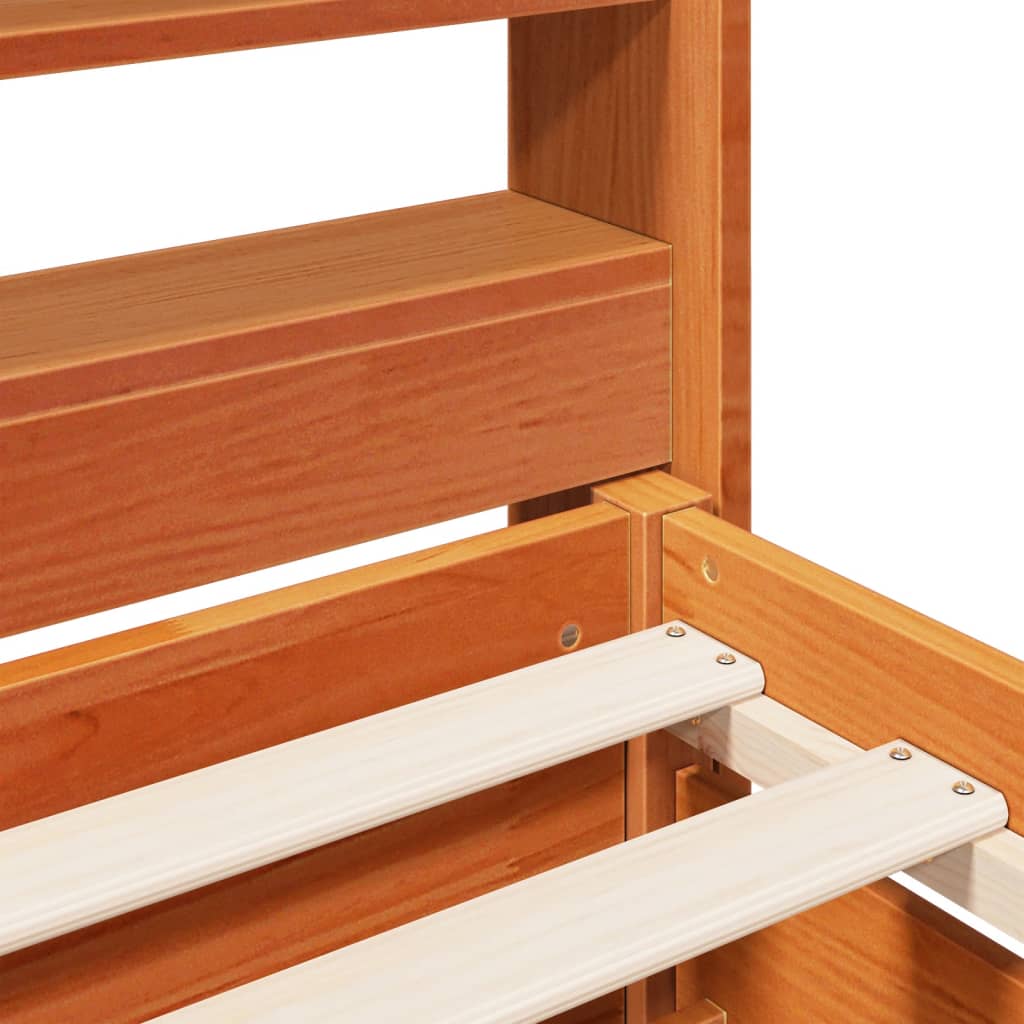 Cadru de pat fără saltea, maro ceruit 200x200 cm lemn masiv pin GartenMobel Dekor