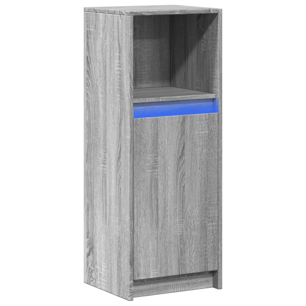 Dulap cu LED, gri sonoma, 38x34x100 cm, lemn prelucrat GartenMobel Dekor
