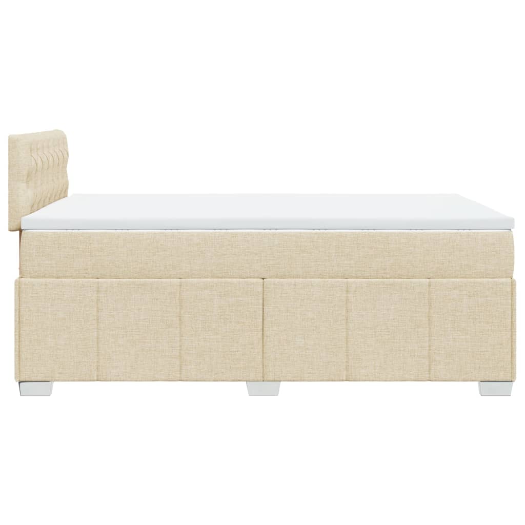 Pat box spring cu saltea, crem, 120x200 cm, textil GartenMobel Dekor