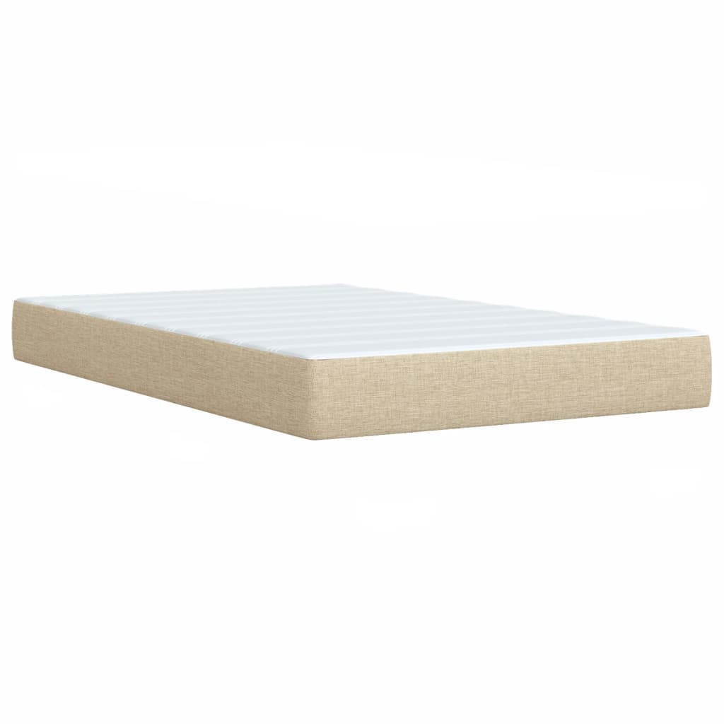 Pat box spring cu saltea, crem, 120x200 cm, textil GartenMobel Dekor