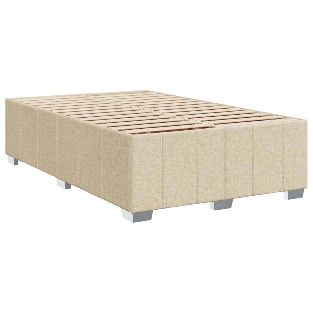 Pat box spring cu saltea, crem, 120x200 cm, textil GartenMobel Dekor