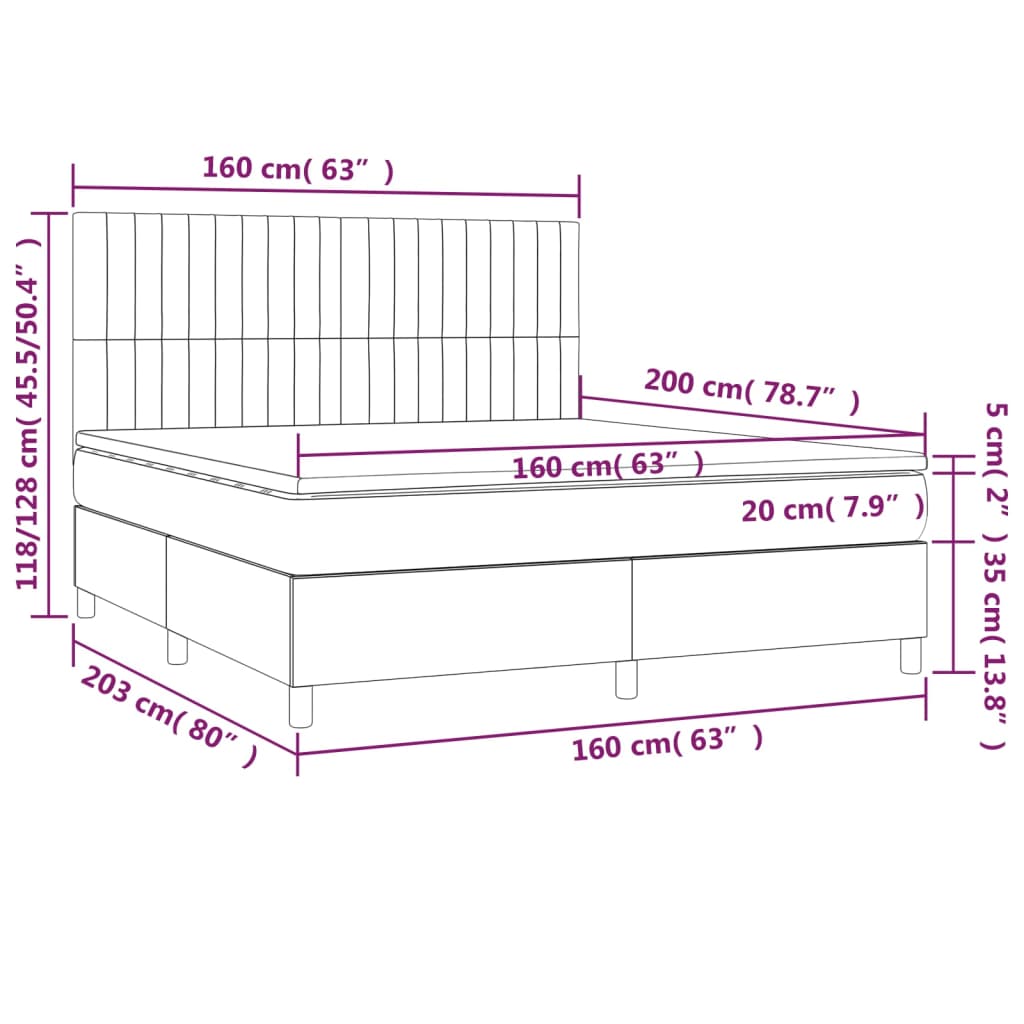 Pat box spring cu saltea, crem, 160x200 cm, material textil GartenMobel Dekor
