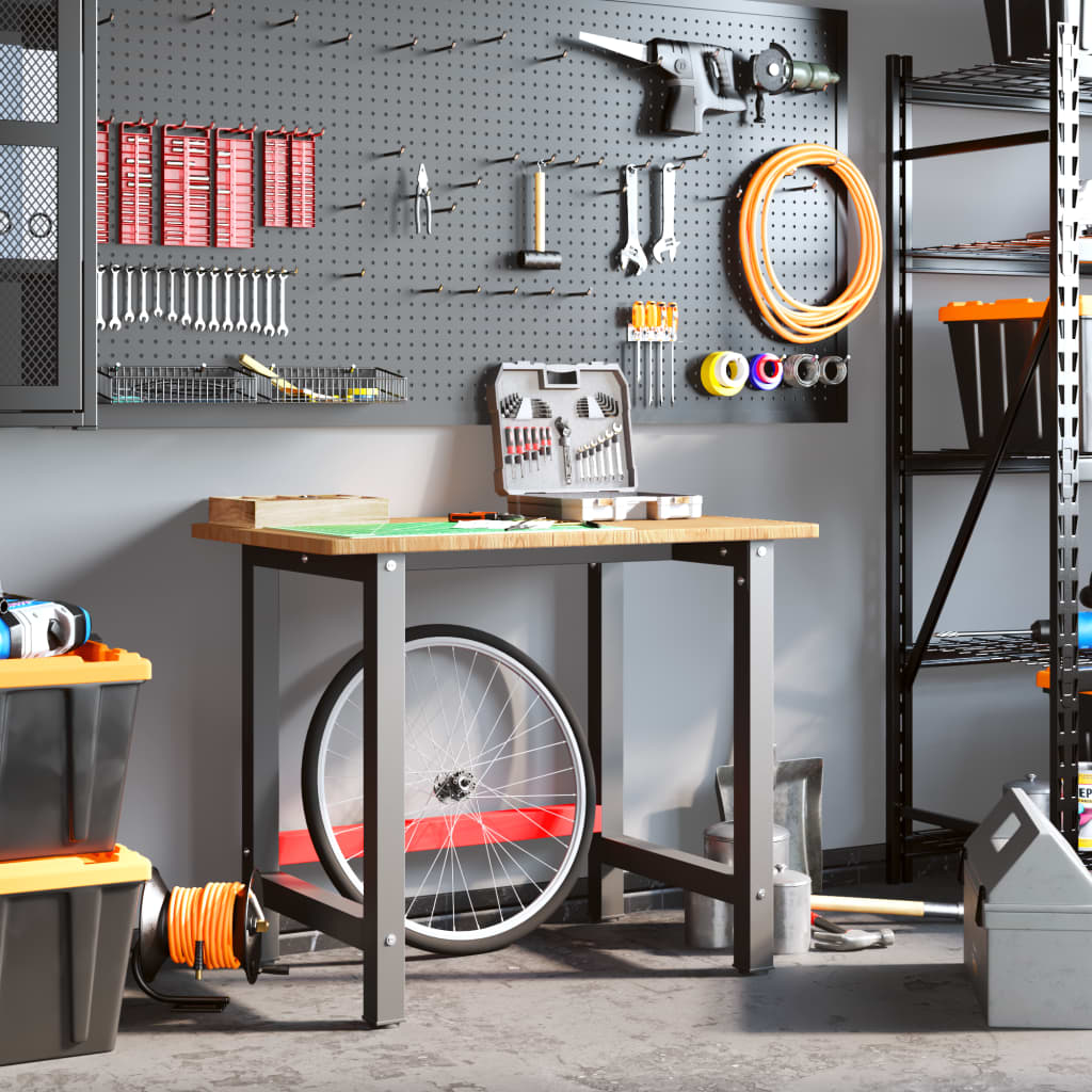 Banc lucru maro 100x60x81,5 cm lemn masiv stejar dreptunghi GartenMobel Dekor