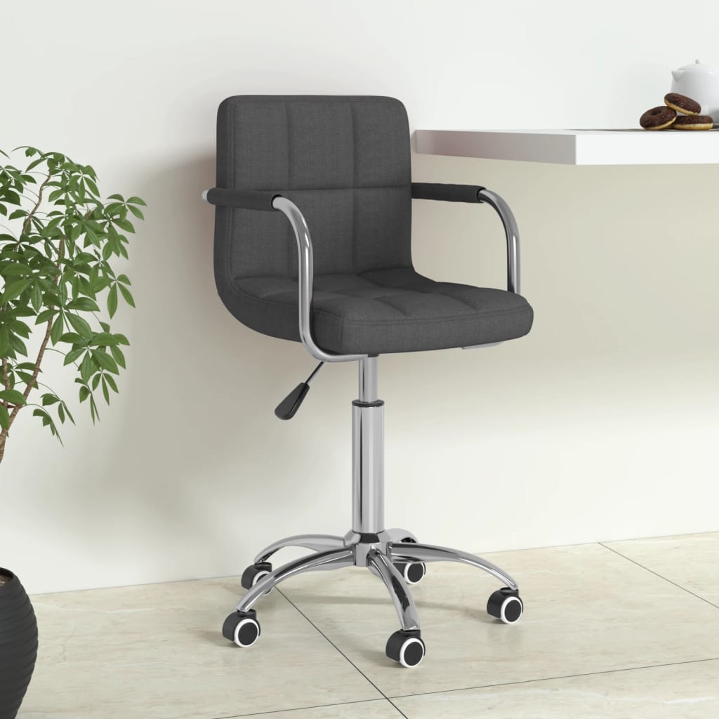 Scaun de birou pivotant, gri închis, material textil GartenMobel Dekor