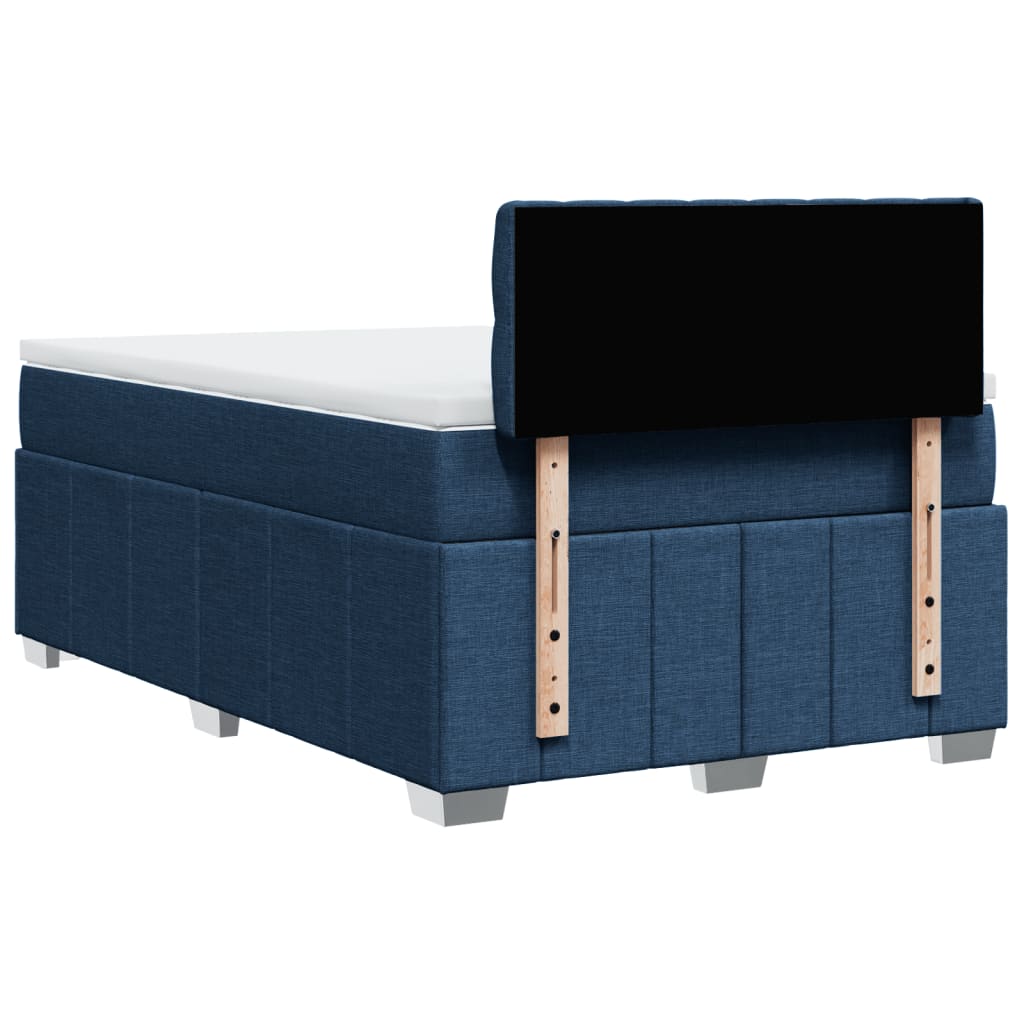 Pat box spring cu saltea, albastru, 120x200 cm, textil GartenMobel Dekor