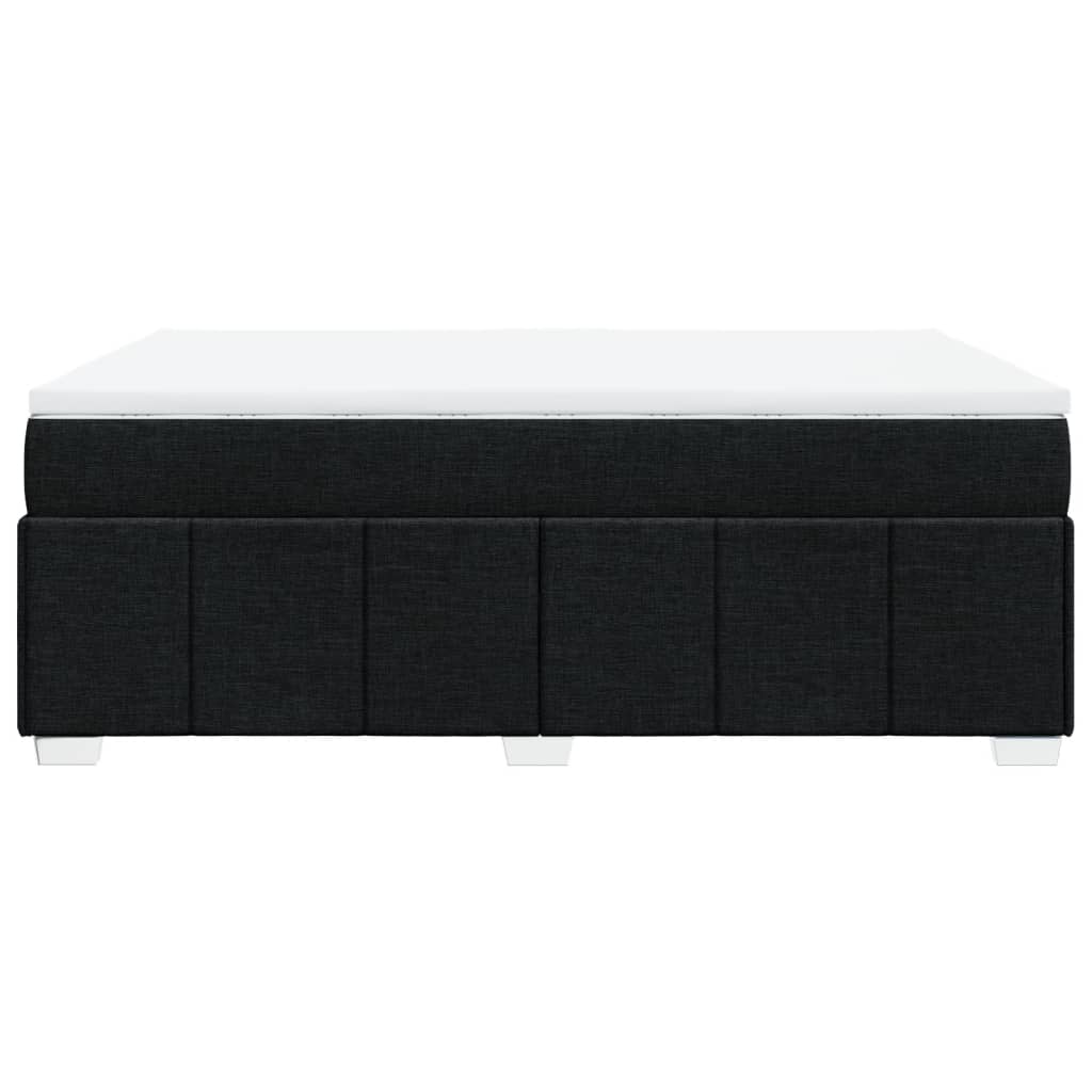 Pat box spring cu saltea, negru, 140x190 cm, textil GartenMobel Dekor