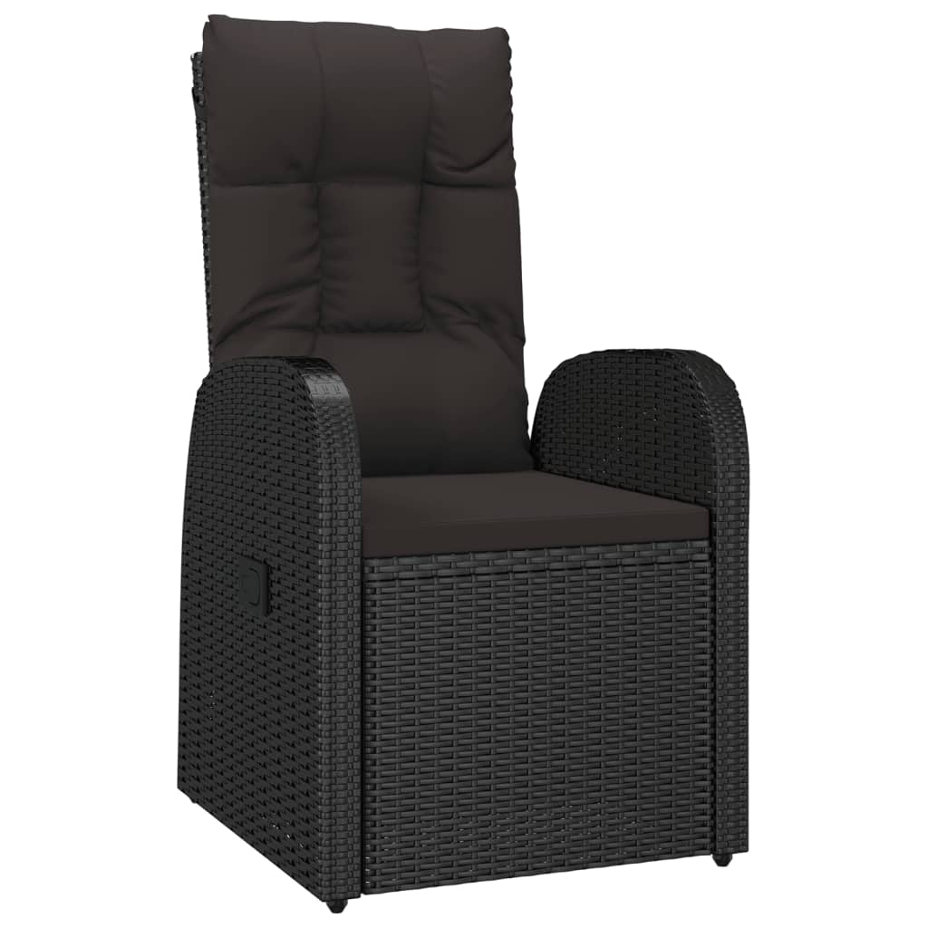 Set mobilier de grădină cu perne, 9 piese, negru, poliratan GartenMobel Dekor