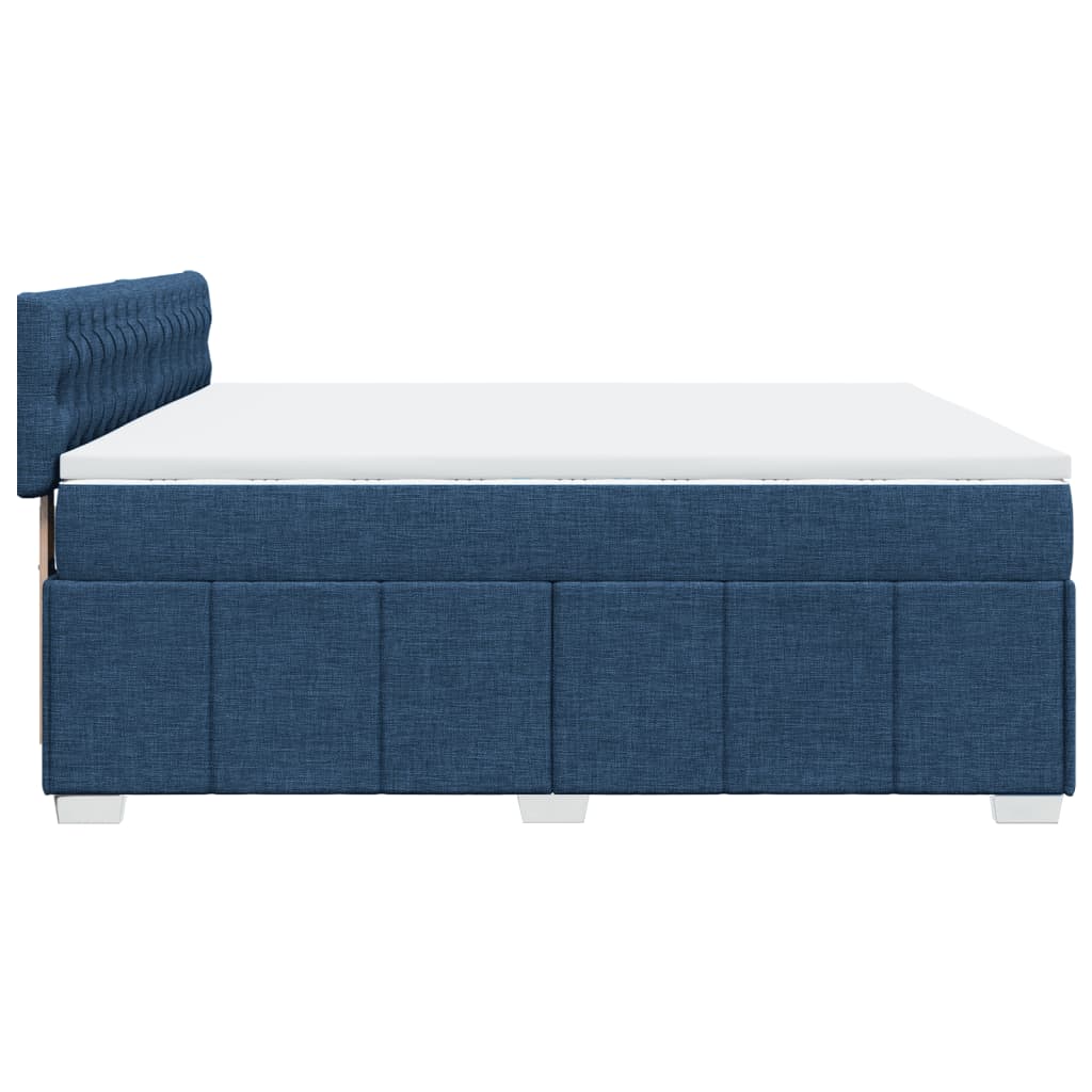 Pat box spring cu saltea, albastru, 200x200 cm, textil GartenMobel Dekor