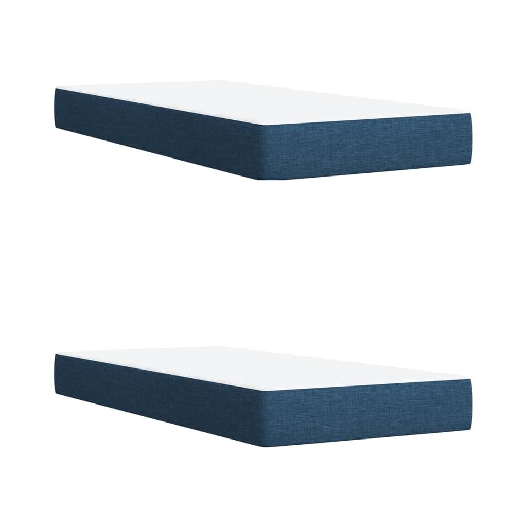 Pat box spring cu saltea, albastru, 200x200 cm, textil GartenMobel Dekor