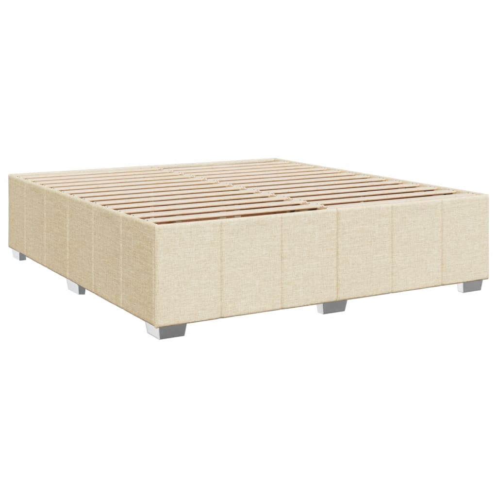 Pat box spring cu saltea, crem, 200x200 cm, textil GartenMobel Dekor