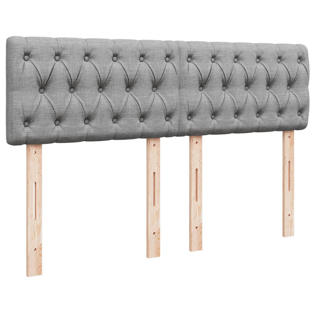 Pat box spring cu saltea, gri deschis, 140x190 cm, textil GartenMobel Dekor