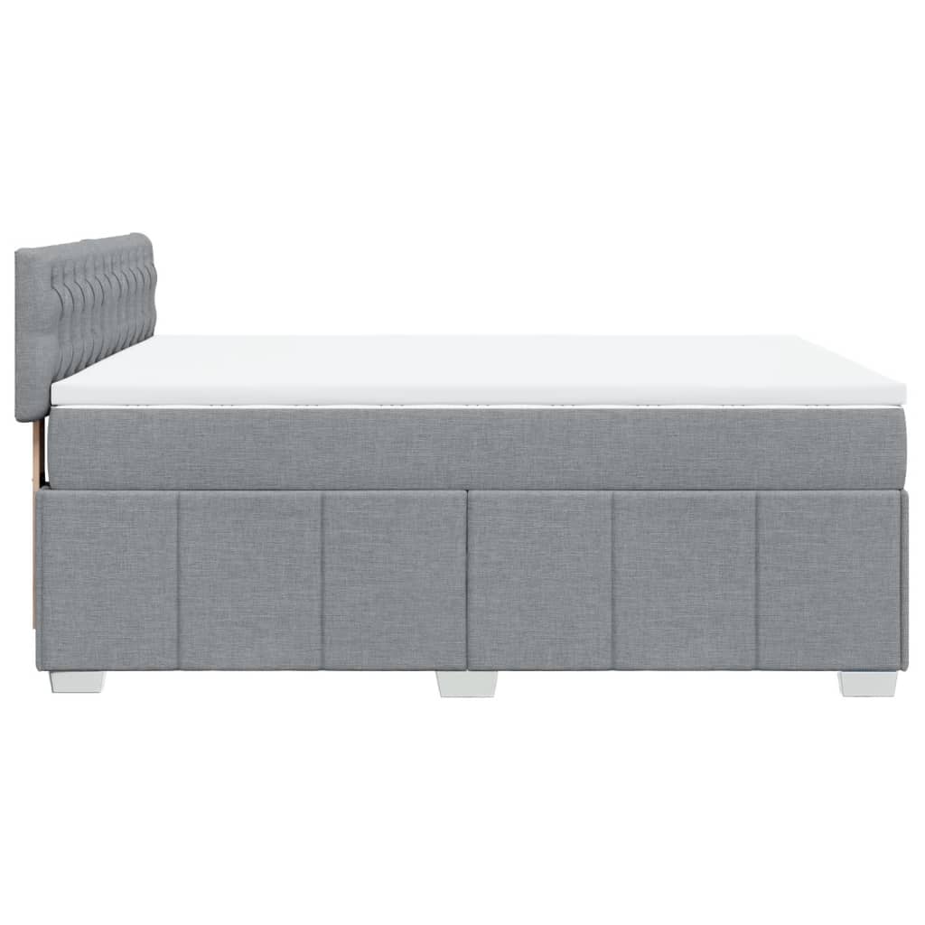 Pat box spring cu saltea, gri deschis, 140x190 cm, textil GartenMobel Dekor
