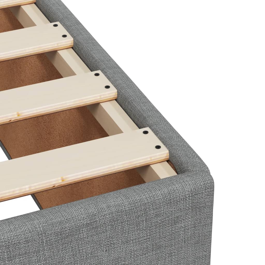 Pat box spring cu saltea, gri deschis, 140x190 cm, textil GartenMobel Dekor