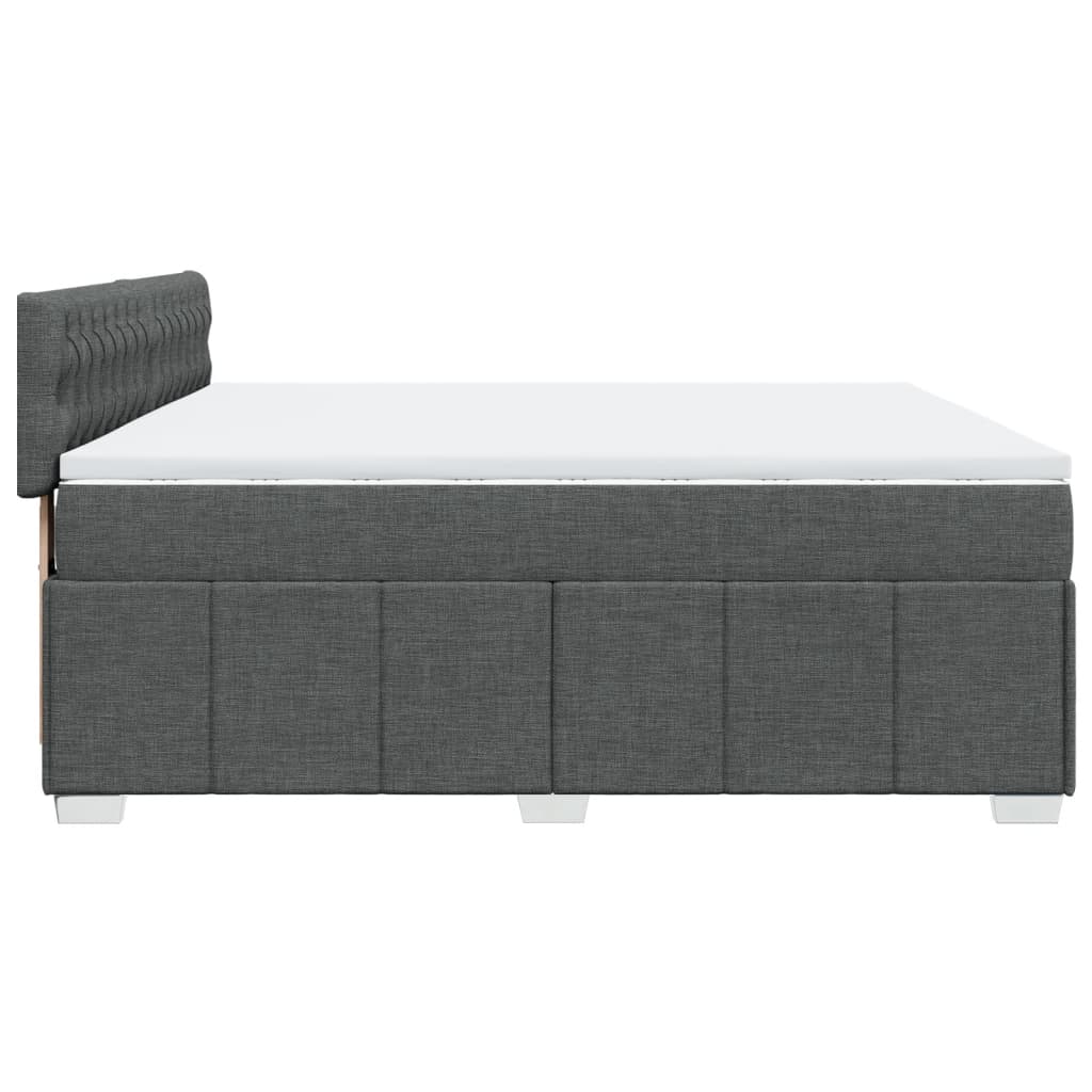 Pat box spring cu saltea, gri închis, 200x200 cm, textil GartenMobel Dekor