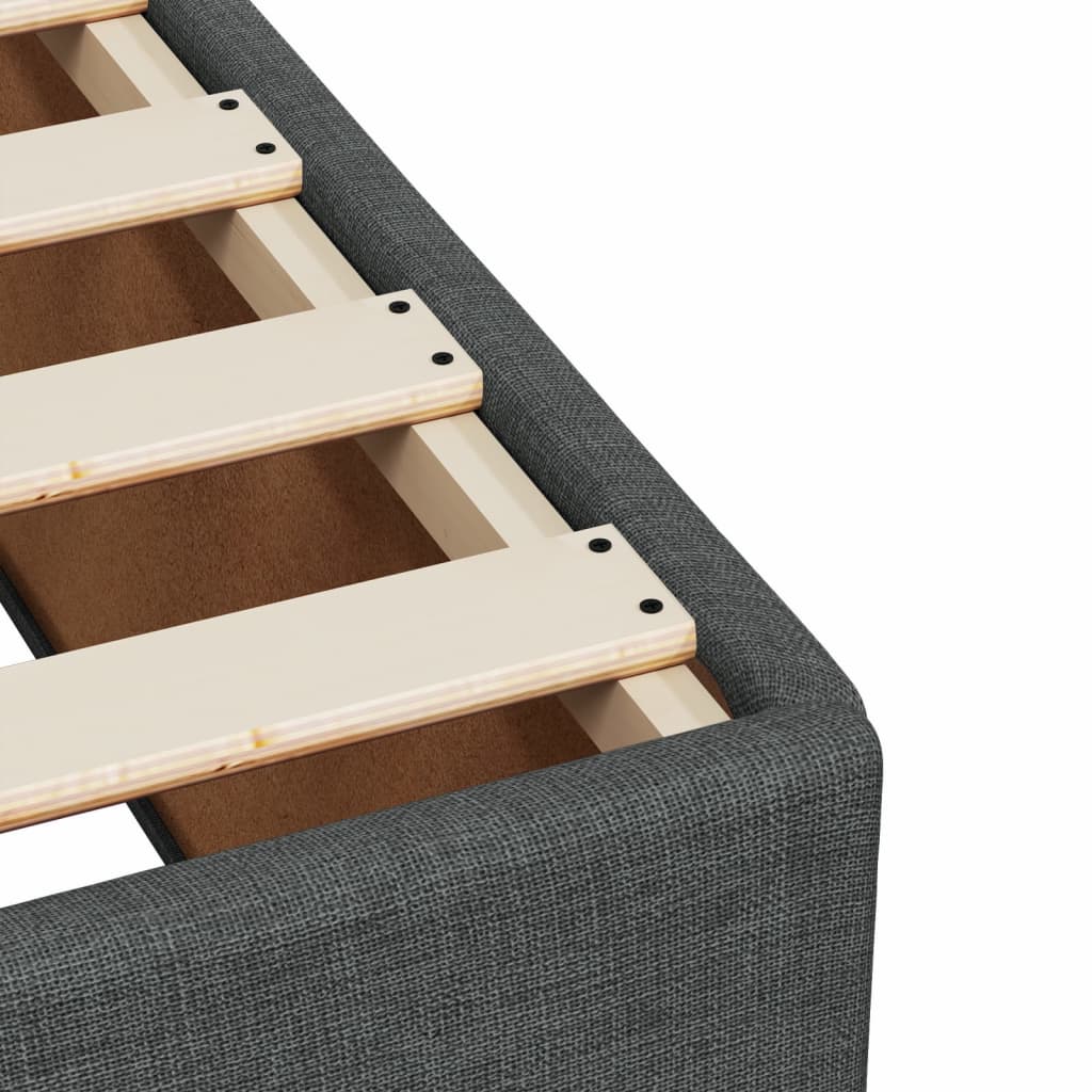 Pat box spring cu saltea, gri închis, 200x200 cm, textil GartenMobel Dekor