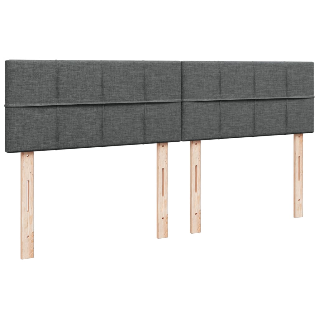 Pat box spring cu saltea, gri închis, 200x200 cm, textil GartenMobel Dekor