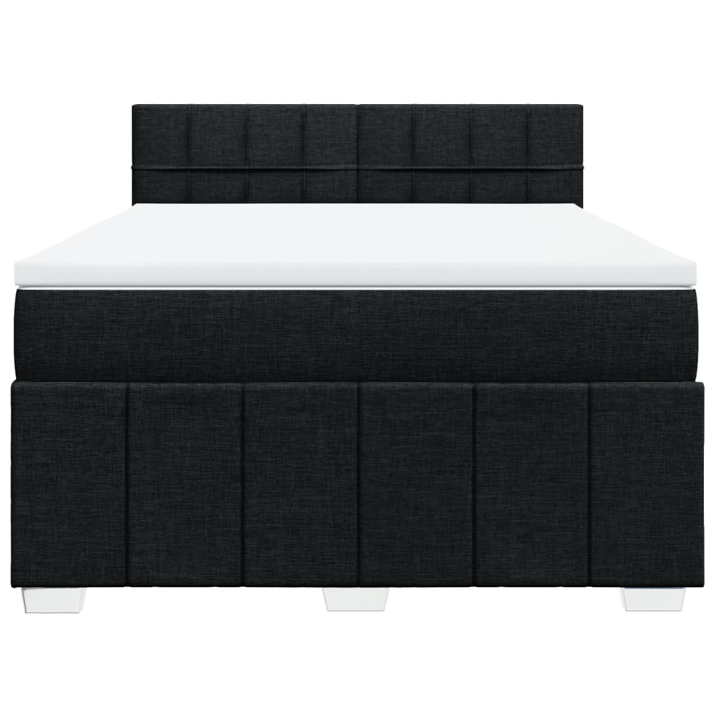 Pat box spring cu saltea, negru, 140x200 cm, textil GartenMobel Dekor