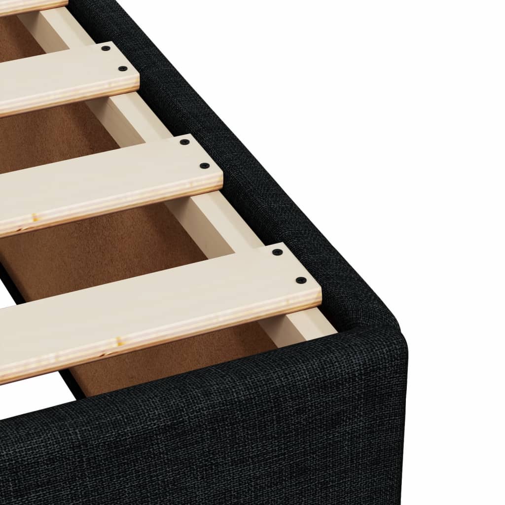 Pat box spring cu saltea, negru, 140x200 cm, textil GartenMobel Dekor
