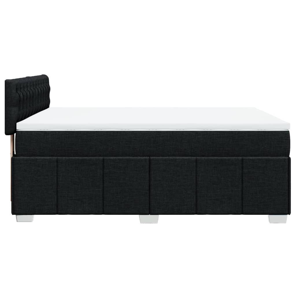 Pat box spring cu saltea, negru, 140x200 cm, textil GartenMobel Dekor