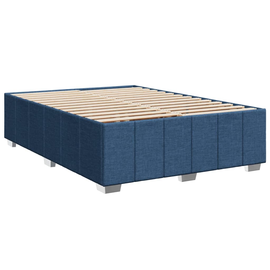 Pat continental cu saltea, albastru, 140x200cm, material textil GartenMobel Dekor