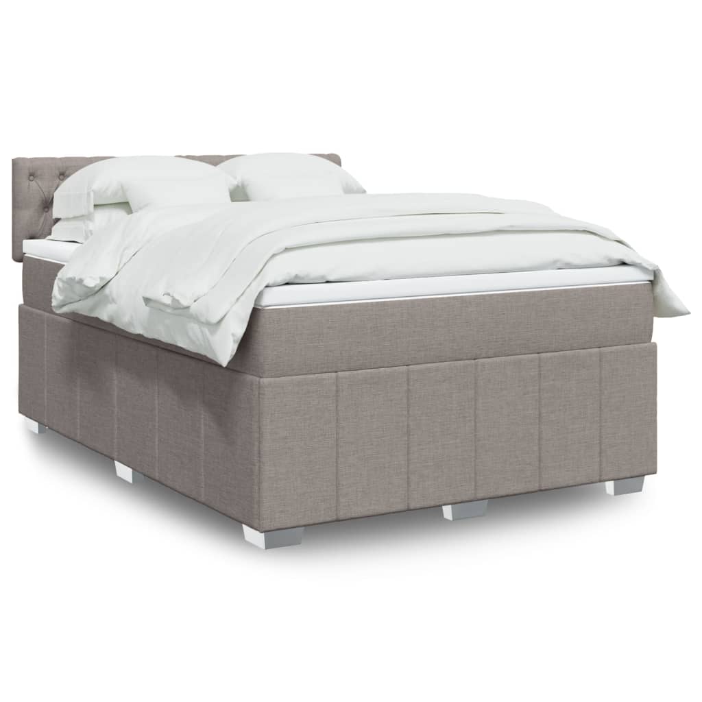 Pat continental cu saltea gri taupe 140x200 cm material textil GartenMobel Dekor
