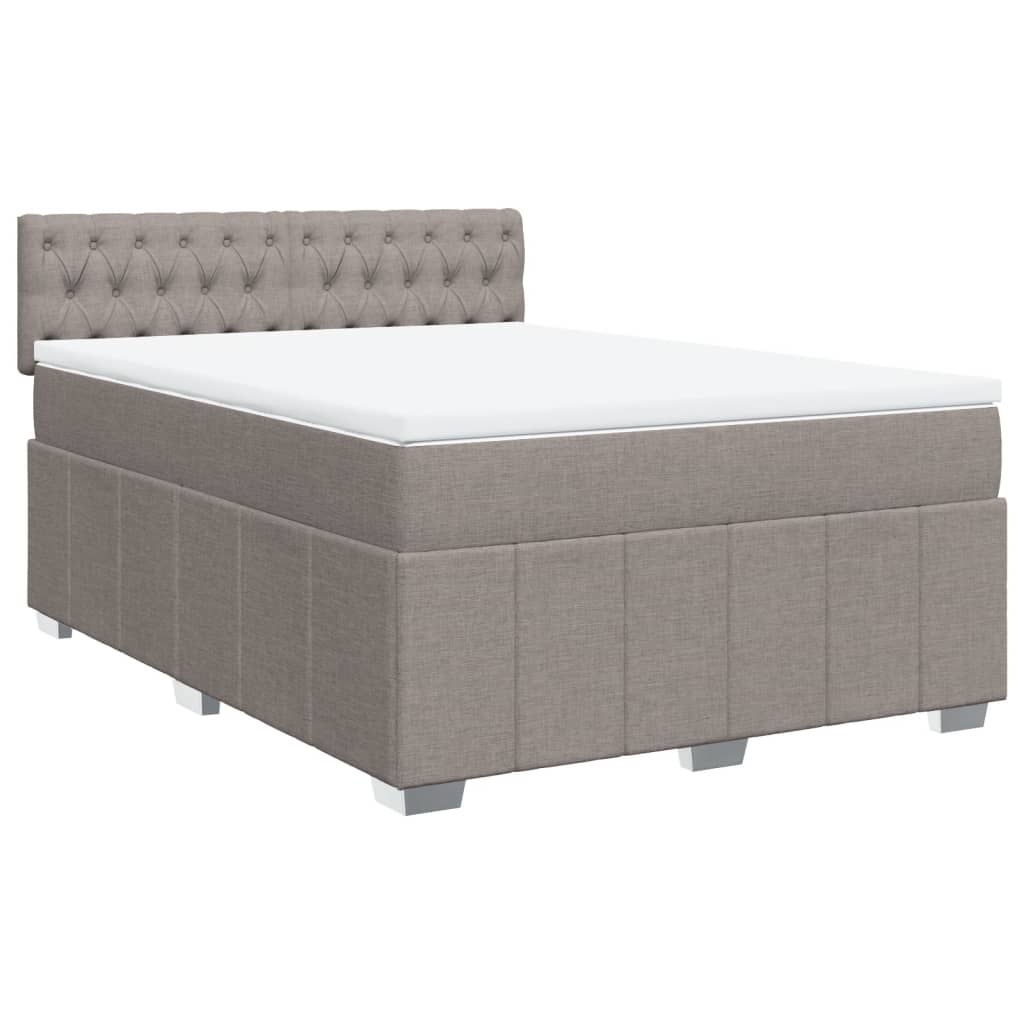 Pat continental cu saltea gri taupe 140x200 cm material textil GartenMobel Dekor