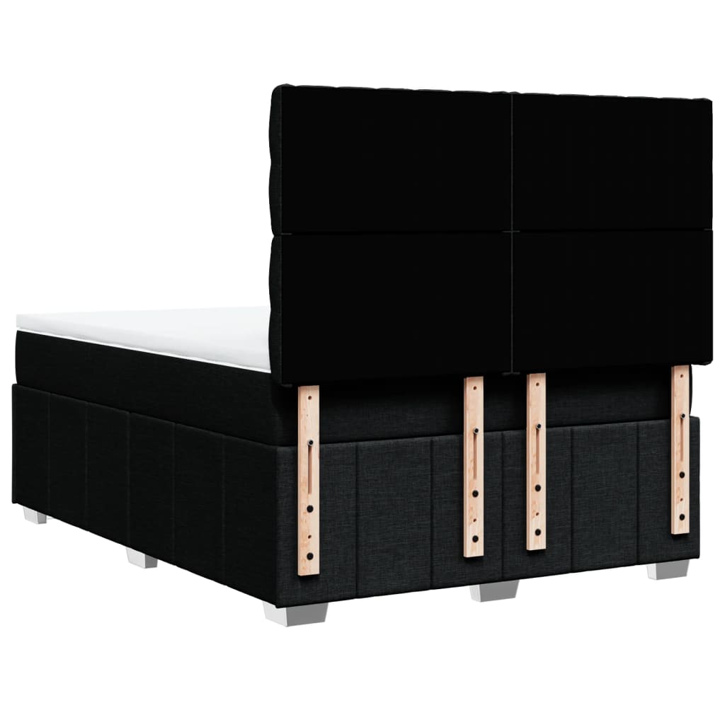 Pat box spring cu saltea, negru, 140x190 cm, textil GartenMobel Dekor