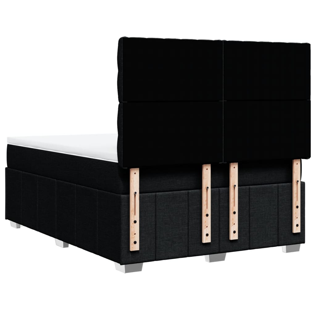 Pat box spring cu saltea, negru, 140x200 cm, textil GartenMobel Dekor