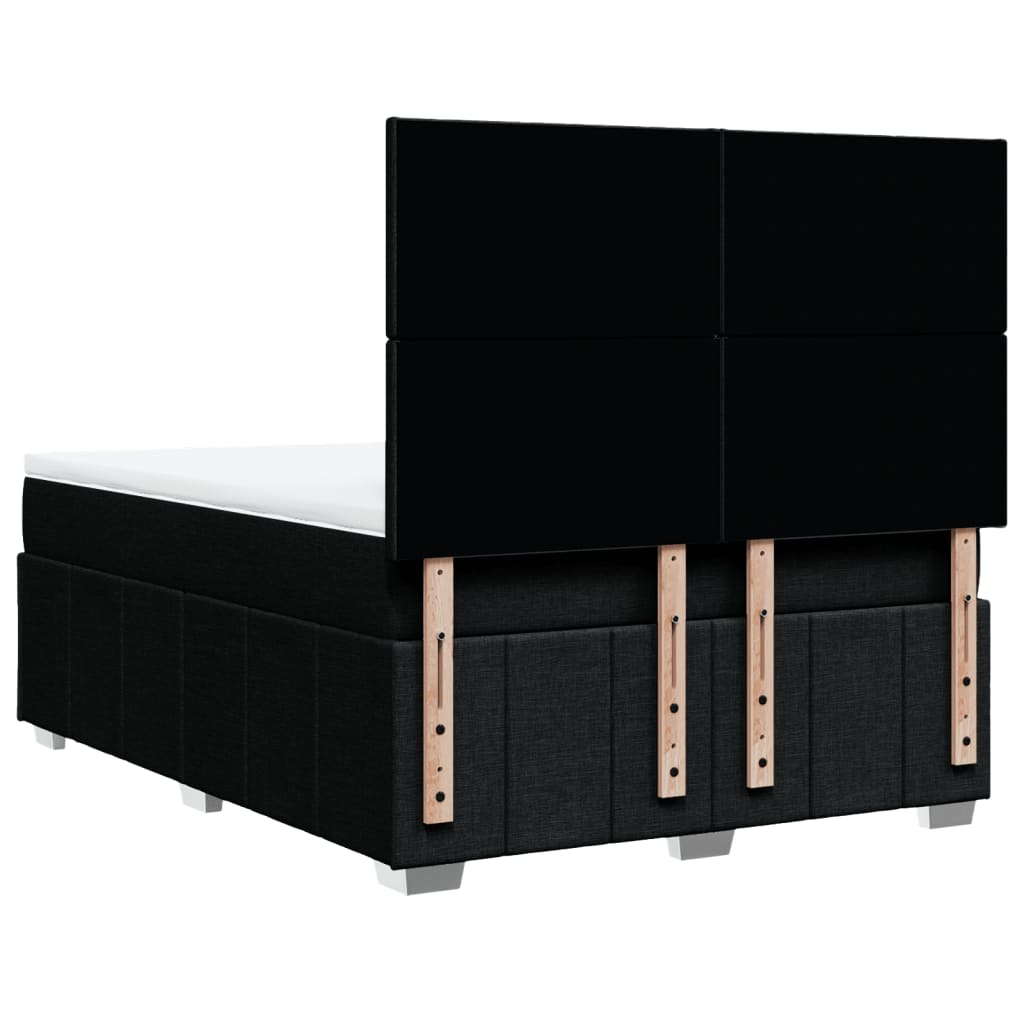 Pat box spring cu saltea, negru, 140x200 cm, textil GartenMobel Dekor