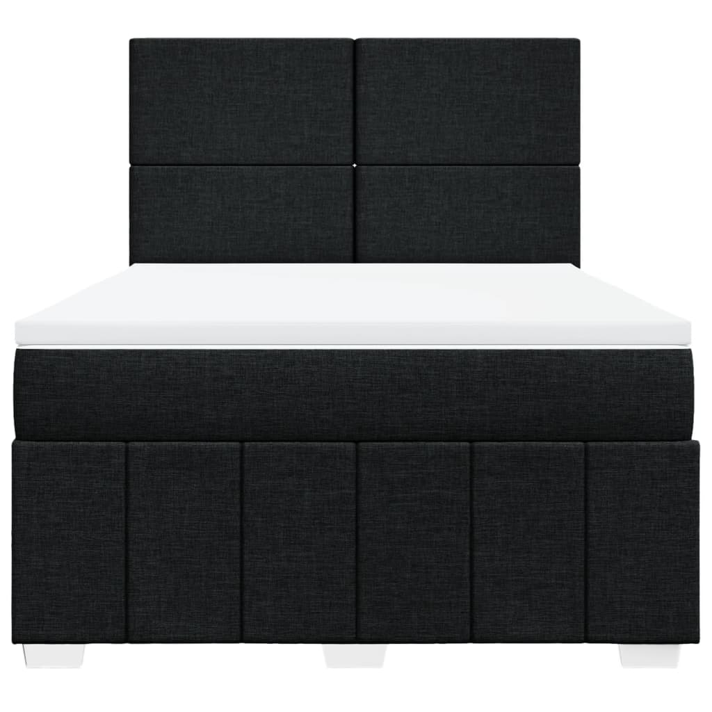 Pat box spring cu saltea, negru, 140x200 cm, textil GartenMobel Dekor