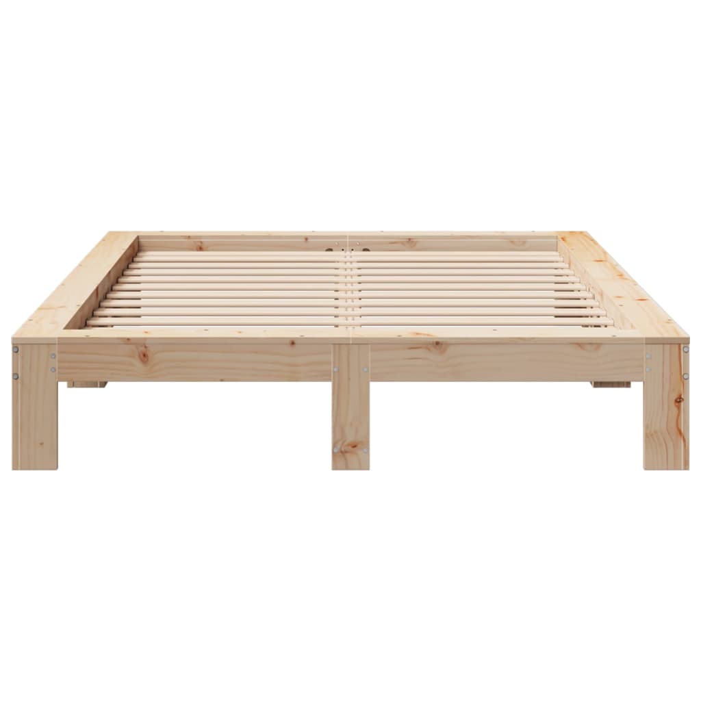 Cadru de pat fără saltea, 135x190 cm, lemn masiv de pin GartenMobel Dekor