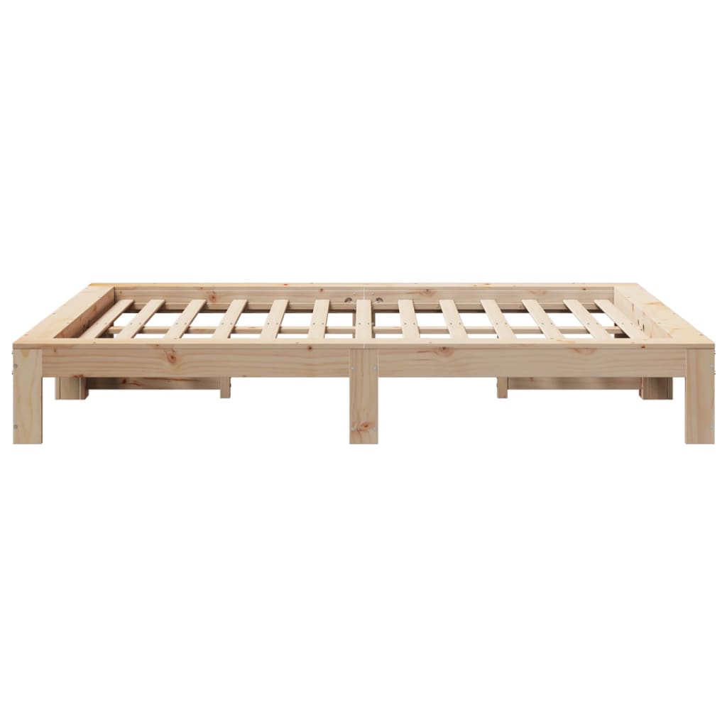 Cadru de pat fără saltea, 135x190 cm, lemn masiv de pin GartenMobel Dekor