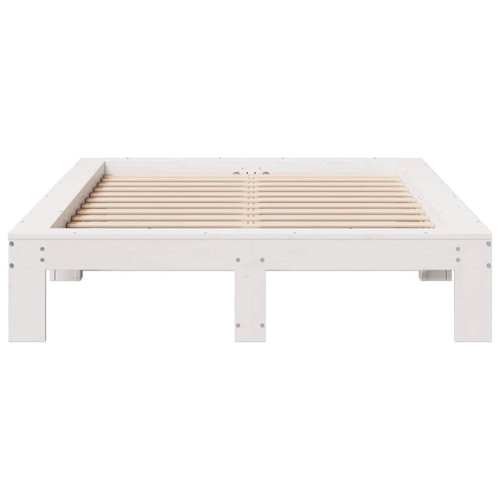 Cadru de pat fără saltea, alb, 120x190 cm, lemn masiv pin GartenMobel Dekor