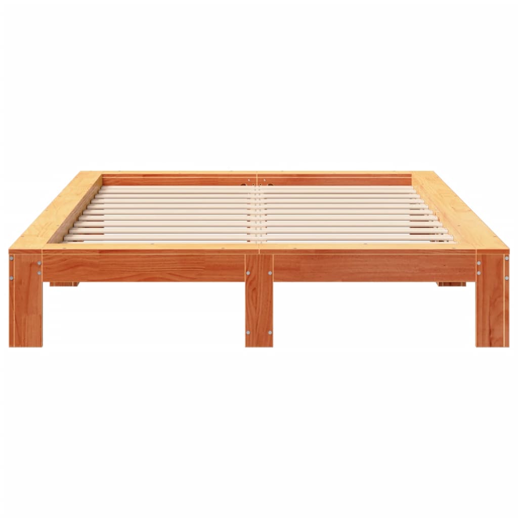 Cadru de pat fără saltea, maro ceruit 140x200 cm lemn masiv pin GartenMobel Dekor