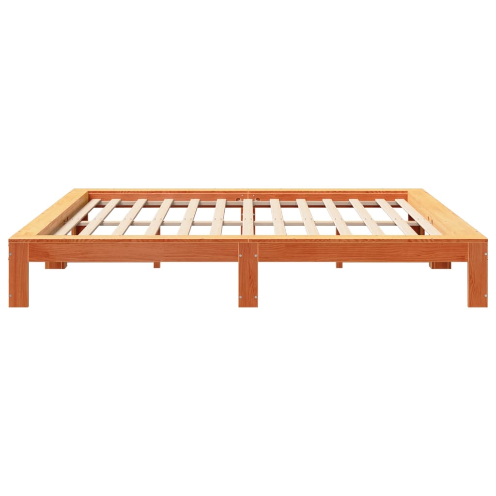Cadru de pat fără saltea, maro ceruit 200x200 cm lemn masiv pin GartenMobel Dekor