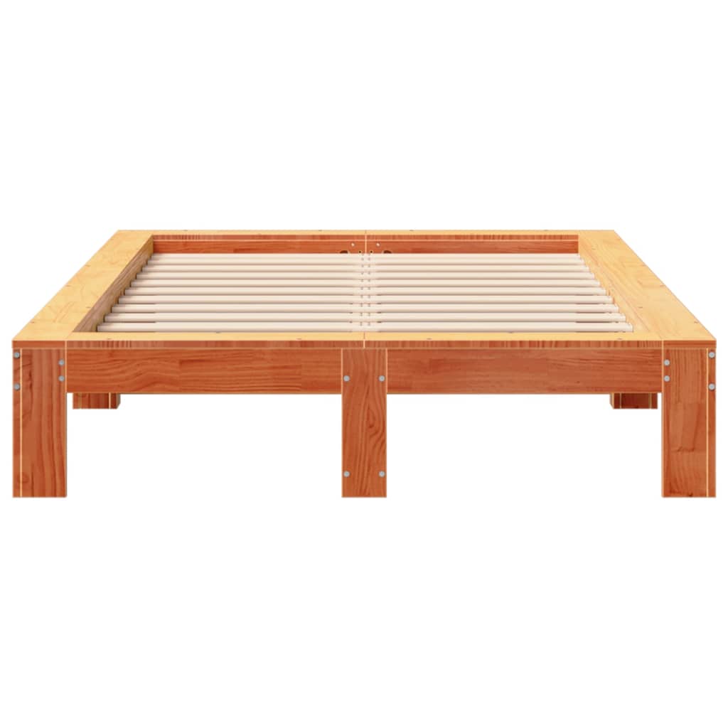 Cadru pat fără saltea, maro ceruit, 120x190 cm, lemn masiv pin GartenMobel Dekor