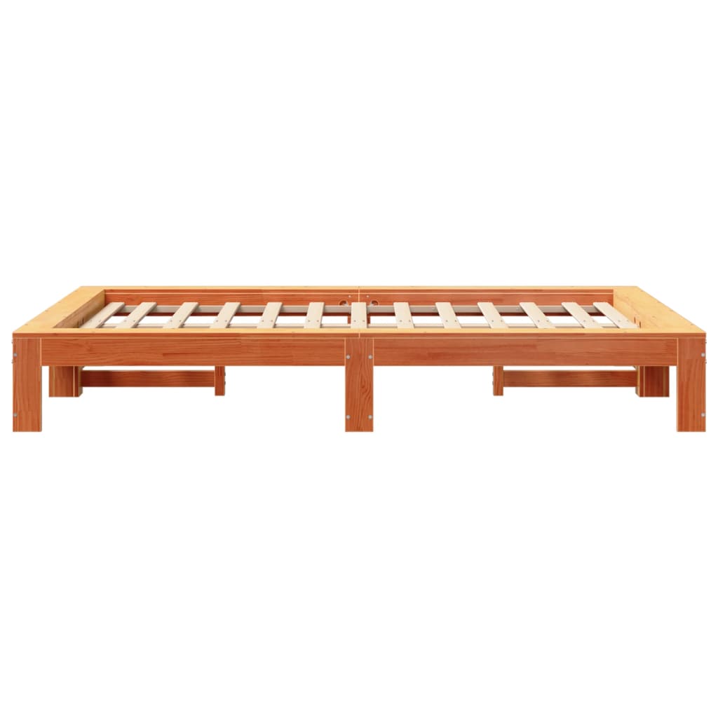 Cadru pat fără saltea, maro ceruit, 120x200 cm, lemn masiv pin GartenMobel Dekor