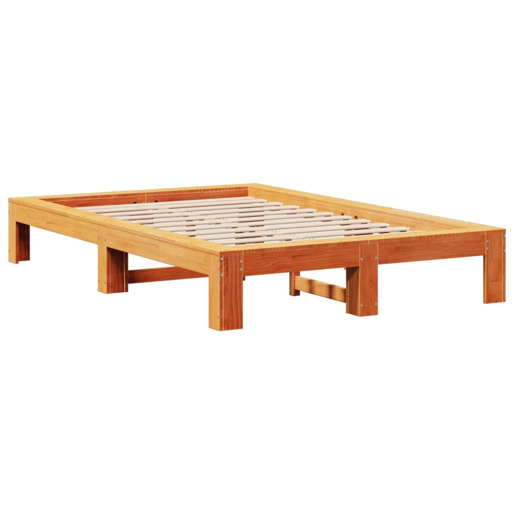 Cadru pat fără saltea, maro ceruit, 120x200 cm, lemn masiv pin GartenMobel Dekor