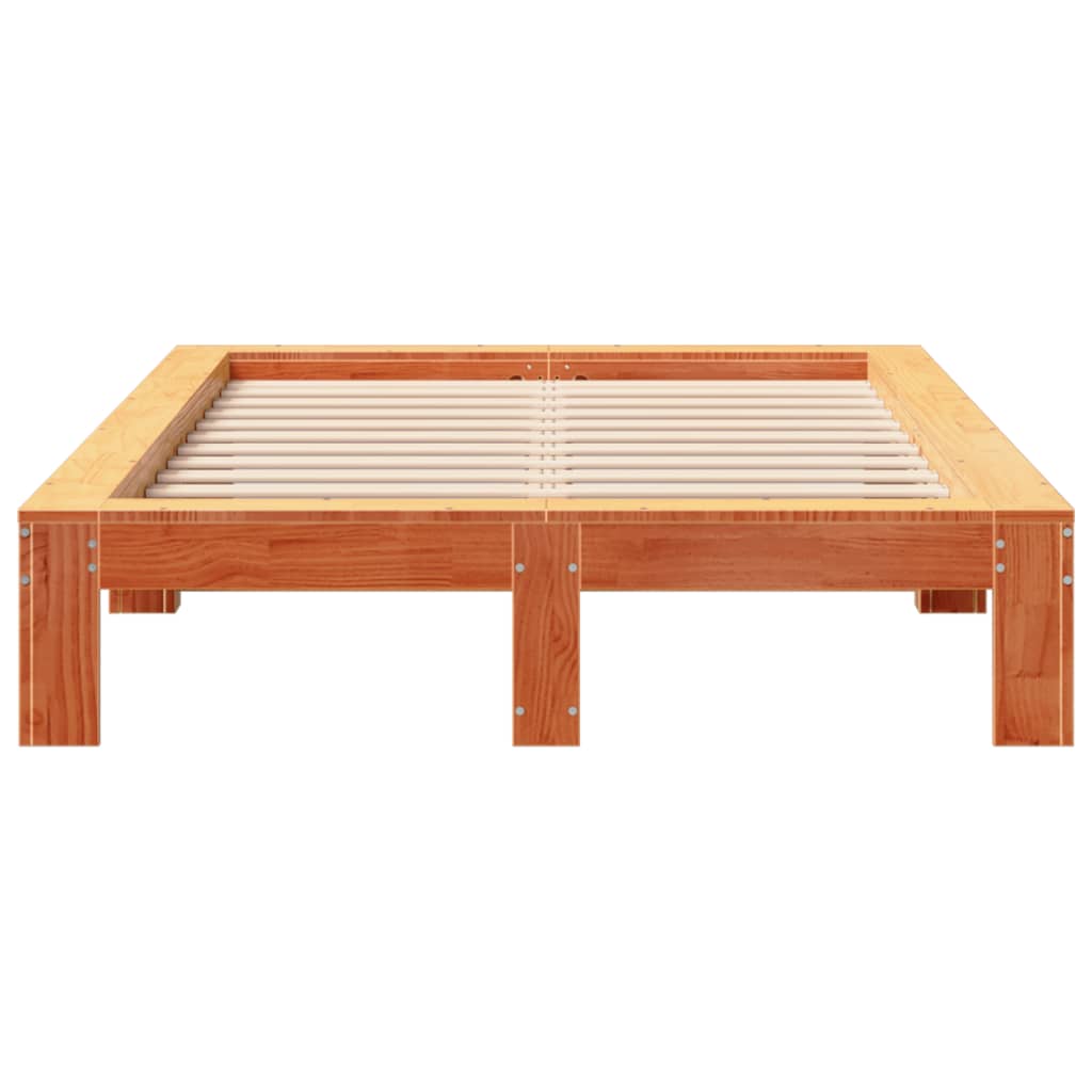 Cadru pat fără saltea, maro ceruit, 120x200 cm, lemn masiv pin GartenMobel Dekor