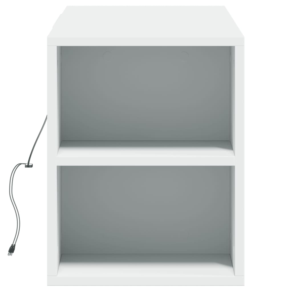 Dulap TV de perete cu lumini LED, alb, 135x31x39,5 cm GartenMobel Dekor