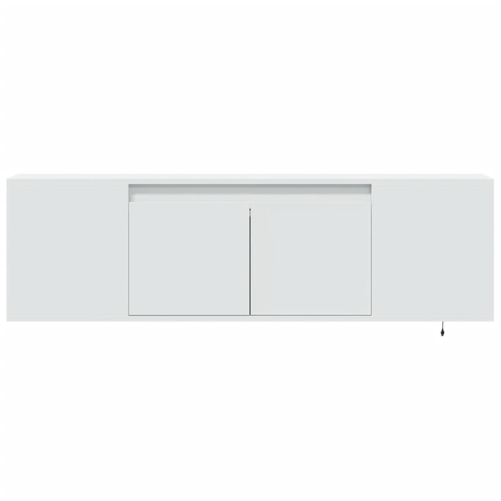 Dulap TV de perete cu lumini LED, alb, 135x31x39,5 cm GartenMobel Dekor