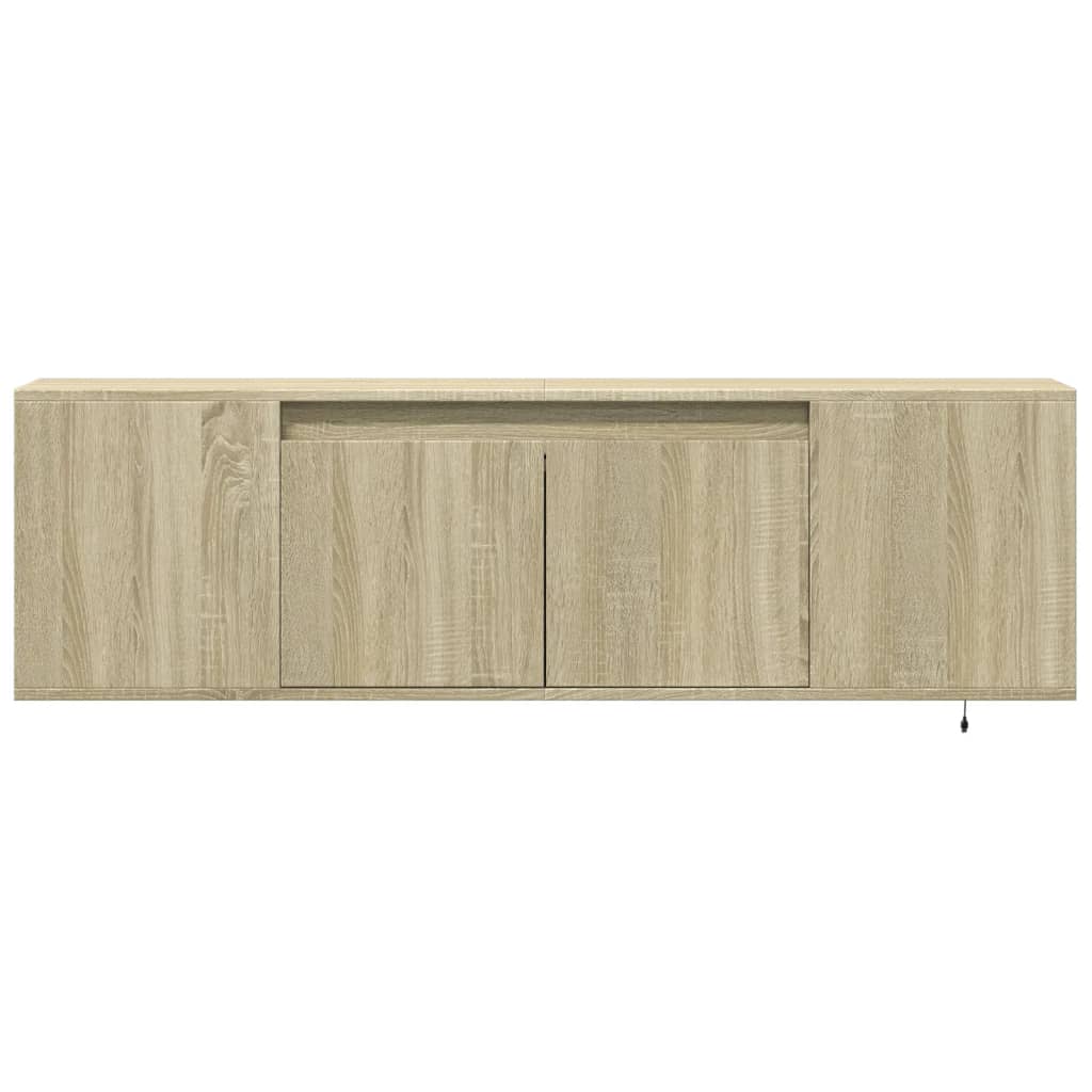 Dulap TV de perete cu lumini LED, stejar sonoma, 135x31x39,5 cm GartenMobel Dekor